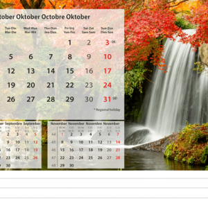 Kantoorkalender Beautiful Nature 2027 - Oktober