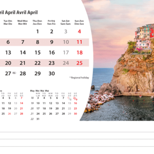 Kantoorkalender Mediterranean 2027 - April