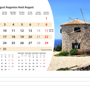 Kantoorkalender Mediterranean 2027 - Augustus