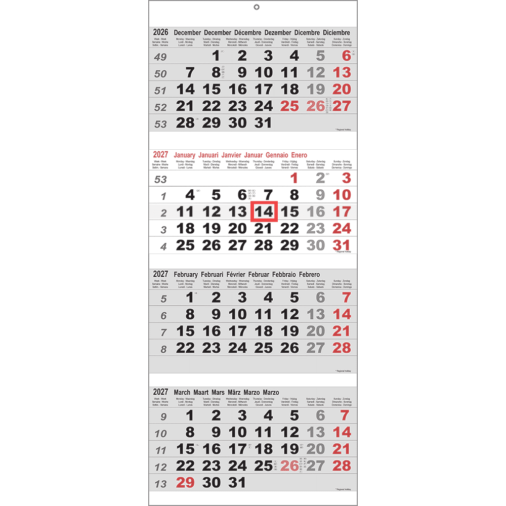 4-maandkalender Maxi 2027