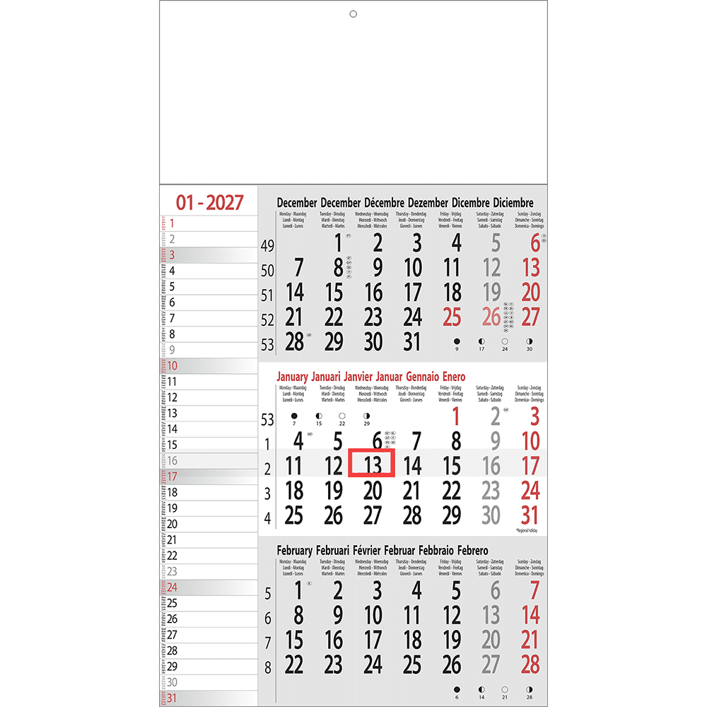 3-maandkalender Memo 2027