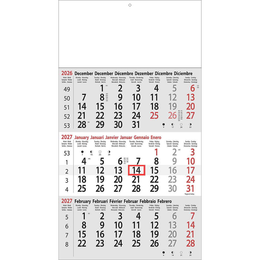 3-maandkalender 2027