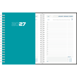 Dagagenda 2027 wire-o, blauw