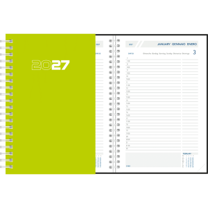 Dagagenda 2027 wire-o, groen