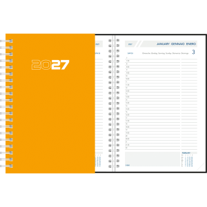 Dagagenda 2027 wire-o, oranje
