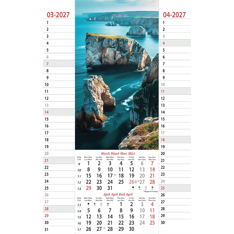 Muurkalender Amazing Nature 2027 - Maart